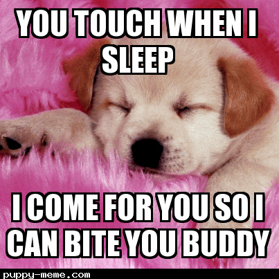 Don't touch me when I sleep