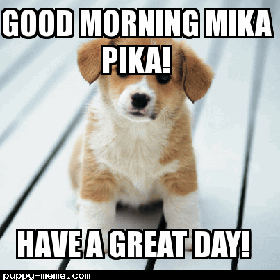 Good morning Mika pika!